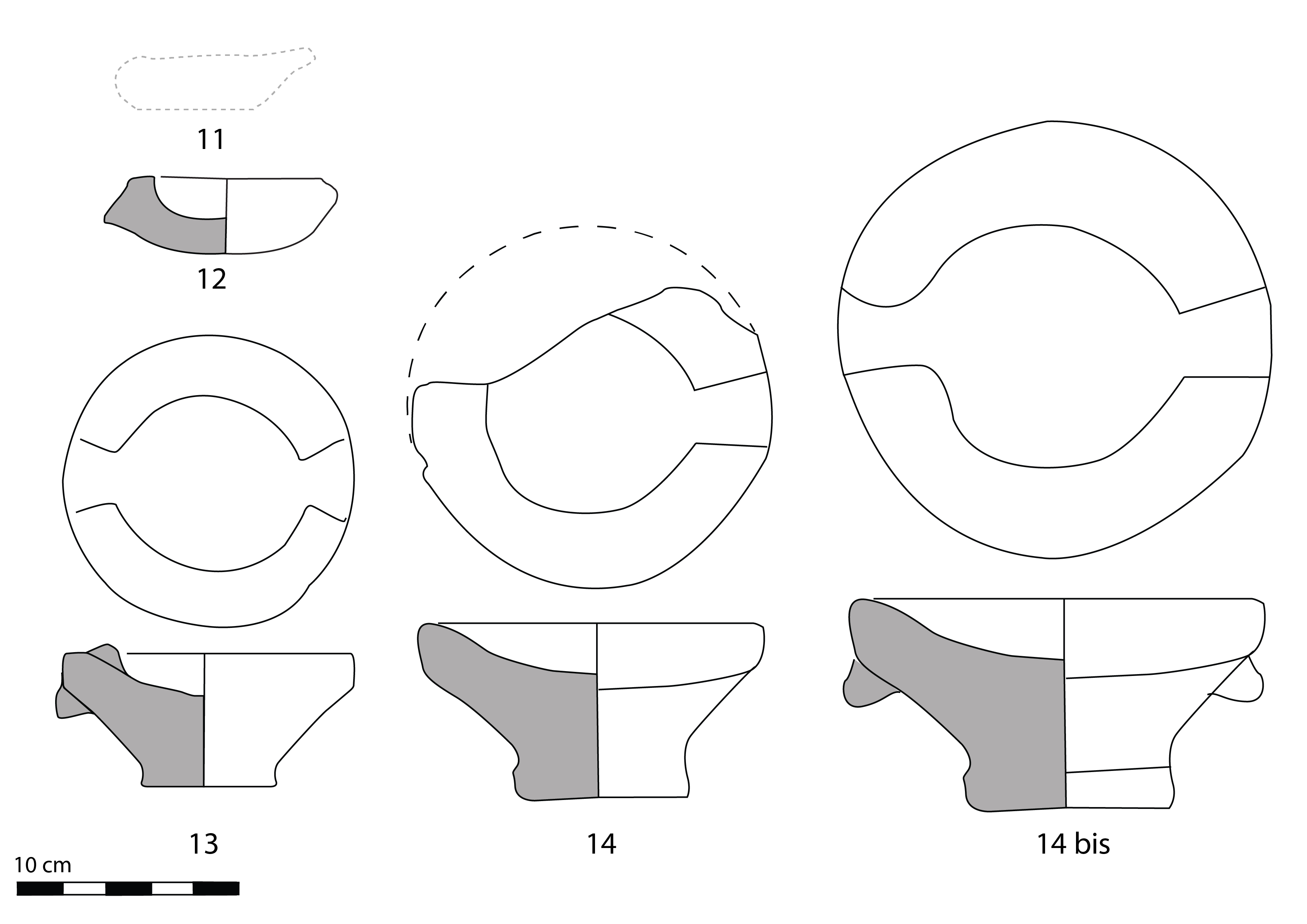 lampes basses et de taille intermédiaire en pierre de type 11 à 14 bis