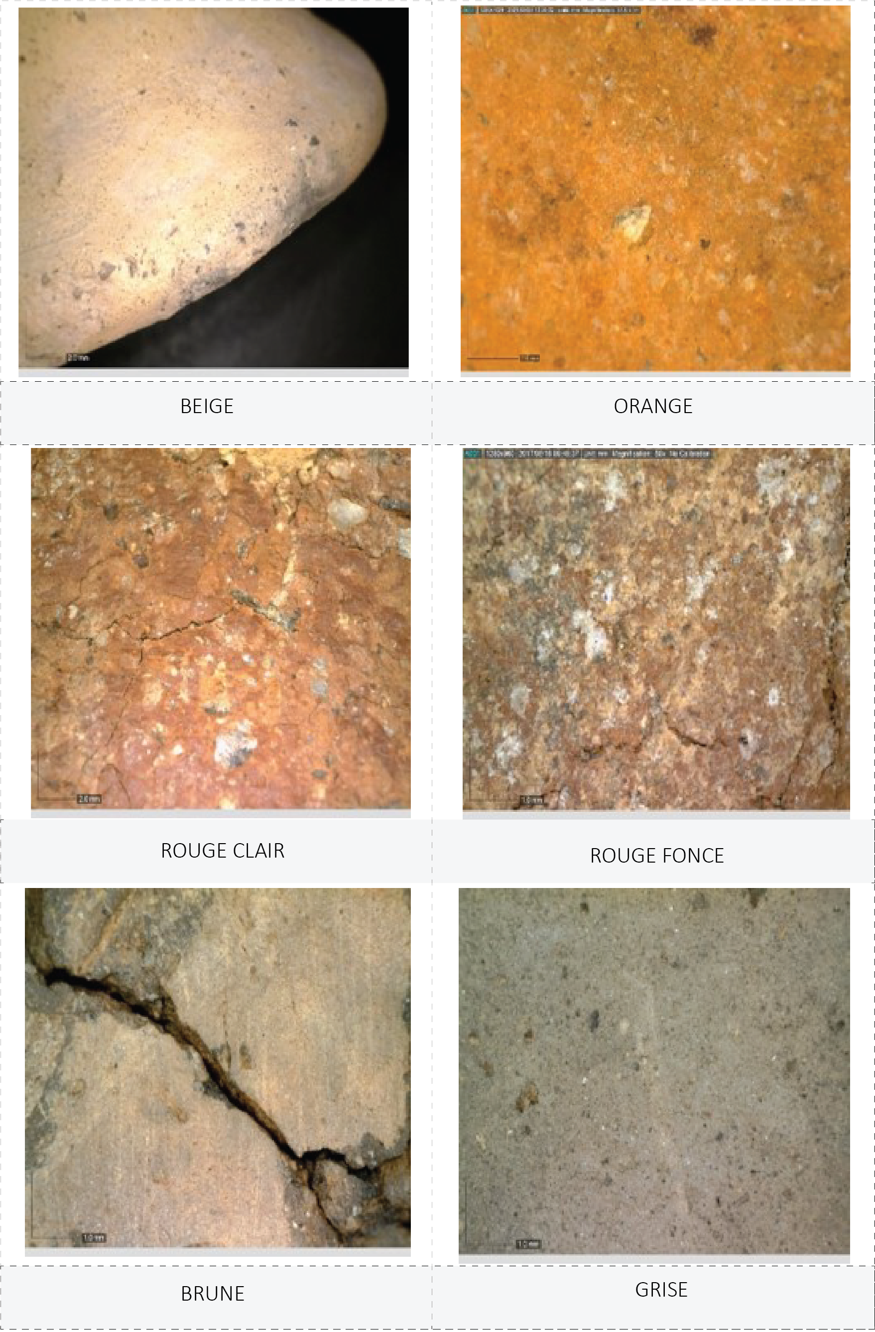classification des couleurs de surface des lampes en terre cuite
